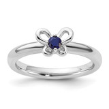 Sterling Silver Stackable Expressions Lab-Created Sapphire Ring - QSK1241