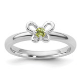 Sterling Silver Stackable Expressions Peridot Ring - QSK1245