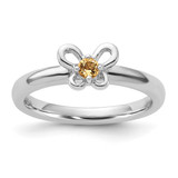 Sterling Silver Stackable Expressions Citrine Ring - QSK1247