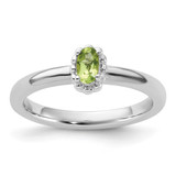 Sterling Silver Stackable Expressions Peridot Ring - QSK1271