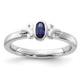 Sterling Silver Stackable Expressions Lab-Created Sapphire Ring - QSK1289