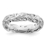 Rhodium-Plated Sterling Silver Stackable Expressions Polished Ring, 4.5 mm - QSK131