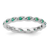 Sterling Silver Stackable Expressions Lab-Created Emerald Ring - QSK1474