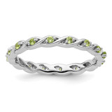 Sterling Silver Stackable Expressions Peridot Ring - QSK1477