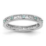 Sterling Silver Stackable Expressions Aquamarine Ring - QSK1484