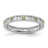 Sterling Silver Stackable Expressions Peridot Ring - QSK1489