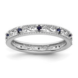 Sterling Silver Stackable Expressions Lab-Created Sapphire Ring - QSK1490