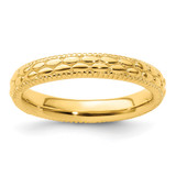 Sterling Silver Stackable Expressions Gold-Tone Patterned Ring - QSK1567