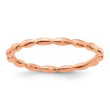 Sterling Silver Stackable Expressions Pink-Plated Rice Bead Ring, 1.5 mm