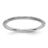 Sterling Silver Stackable Expressions Rhodium-Plated Step-Down Ring, 1.5 mm