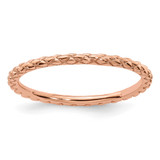Sterling Silver Stackable Expressions Rose Gold-Tone Criss-Cross Ring, 1.5 mm
