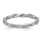Sterling Silver Stackable Expressions Rhodium Twist Ring - QSK2004