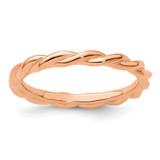 Sterling Silver Stackable Expressions Pink-Plated Twist Ring - QSK2005