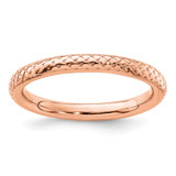 Sterling Silver Stackable Expressions Rose Gold-Tone Cable Ring, 2.25 mm