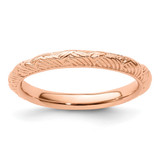 14K Gold-Plated Sterling Silver Stackable Expressions Rose Gold-Plated Polished Ring, 2.25 mm
