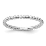 Sterling Silver Stackable Expressions Rhodium-Plated Beaded Ring, 2.25 mm
