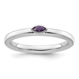 Sterling Silver Stackable Expressions Amethyst Ring, 2.5 mm