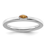 Sterling Silver Stackable Expressions Citrine Ring, 2.5 mm