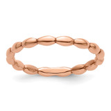 Sterling Silver Stackable Expressions Rose Gold-Tone Rice Ring, 2.25 mm