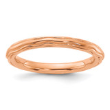 Sterling Silver Stackable Expressions Rose Gold-Tone Wave Design Ring, 2.5 mm