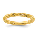 Sterling Silver Stackable Expressions Gold-Tone Wave Design Ring, 2.5 mm