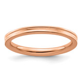 Sterling Silver Stackable Expressions Pink-Plated Grooved Ring, 2.25 mm