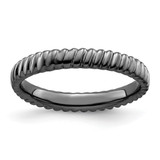 Ruthenium-Plated Sterling Silver Stackable Expressions Black-Plated Ring, 3.25 mm - QSK269