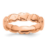 Sterling Silver Stackable Expressions Pink-Plated Hearts Ring, 4.25 mm