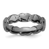 Ruthenium-Plated Sterling Silver Stackable Expressions Black-Plated Hearts Ring, 4.25 mm