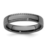 Ruthenium-Plated Sterling Silver Stackable Expressions Black-Plated Ring, 4.25 mm - QSK313