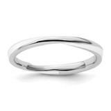 Rhodium-Plated Sterling Silver Stackable Expressions Twisted White Enameled Ring, 2.5 mm