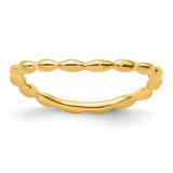 Sterling Silver Stackable Expressions Polished Gold-Plate Wave Ring, 1.5 mm - QSK675