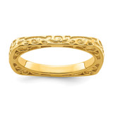 Sterling Silver Stackable Expressions Polished Gold-Tone Square Ring, 2.25 mm - QSK754