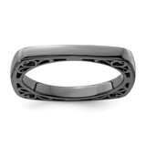 Ruthenium-Plated Sterling Silver Stackable Expressions Polished Black-Plated Square Ring, 2.25 mm