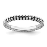 Sterling Silver Stackable Expressions Antiqued Ring, 2.5 mm - QSK800