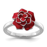 Rhodium-Plated Sterling Silver Stackable Expressions Rose Ring, 2.25 mm