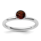 Rhodium-Plated Sterling Silver Stackable Expressions High 5 mm June Crystal Ring
