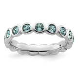 Rhodium-Plated Sterling Silver Stackable Expressions December Crystal Ring, 3.5 mm