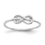 White Ice Sterling Silver Rhodium-Plated 0.012ct Diamond Infinity Ring, 1.5 mm