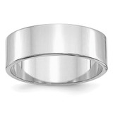 Sterling Silver Rhodium-Plated 7 mm Flat Wedding Band