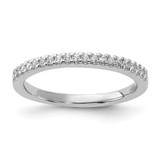 Sterling Silver Polished Cubic Zirconia Wedding Band, 2 mm