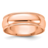 14K Rose Gold 6 mm Milgrain Half-Round Wedding Band
