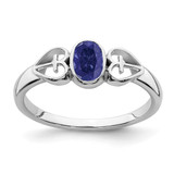 Sterling Silver Rhodium-Plated Lab-Created Sapphire Ring