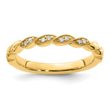 14K Yellow Gold Stackable Expressions 0.04ct Diamond Twist Ring, 2.67 mm