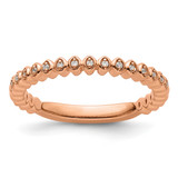 Rhodium-Plated 14K Rose Gold Stackable Expressions 0.045ct Diamond Ring, 2.25 mm