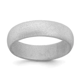 Silicone Silver Metallic 5.7 mm Domed Wedding Band