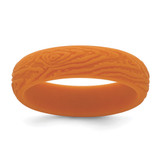 Silicone Pumpkin Orange 5.70 mm Wood Grain Pattern Wedding Band