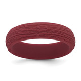 Silicone Dark Red 5.70 mm Wood Grain Pattern Wedding Band