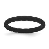Silicone Black 3 mm Braided Wedding Band