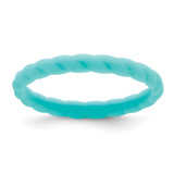 Silicone Aqua Blue 3 mm Braided Wedding Band